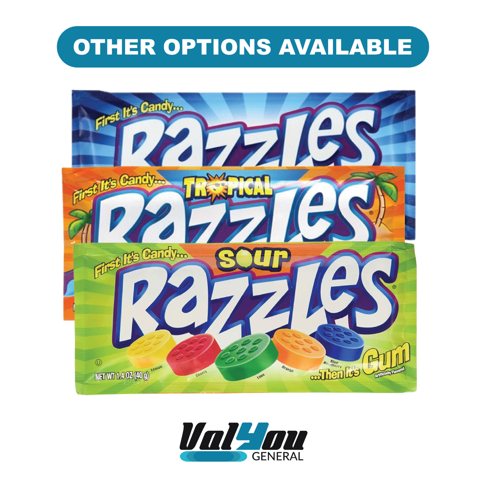 12x Packs Razzles Original Assorted Flavor Candy Gum 1.4oz ( Fast Shipping! ) gallery