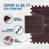 Yes4All EVA Interlocking Mats, 12"L x 12"W x 0.4"Th, D. Walnut Wood Dark gallery