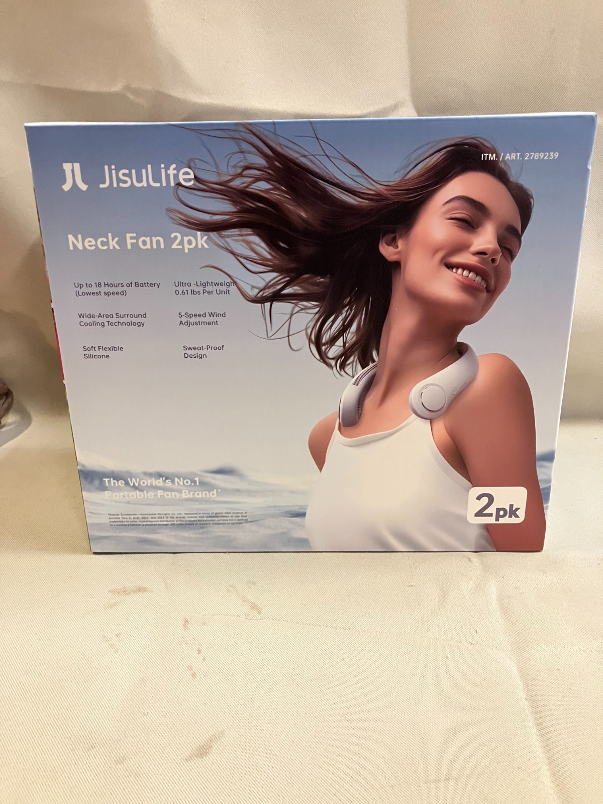 JISULIFE Portable Neck Fan, 2 pack- USB CHARGER gallery