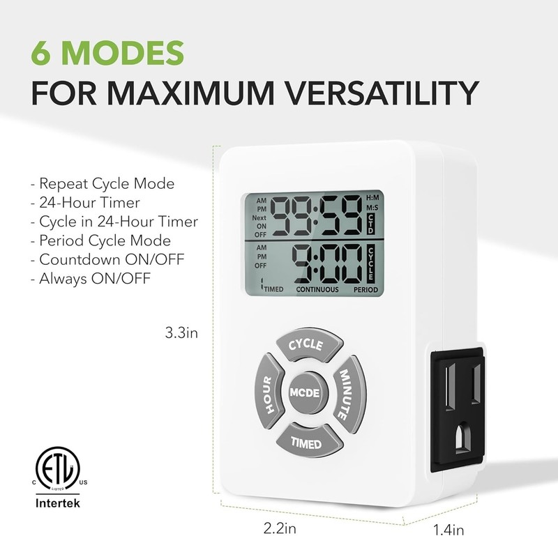 Compact Digital Timer with Repeat Cycle & Daily Scheduling for Smart Automation gallery