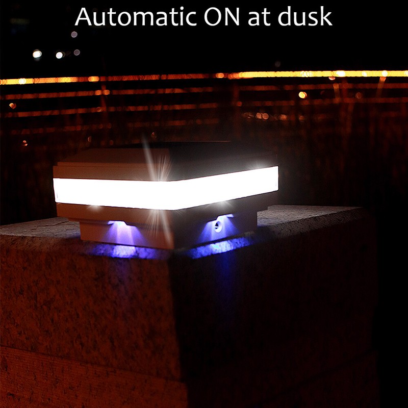 10PACK Black SOLAR LED DECK POST CAP LIGHT 4"x4" 5"x5" 6"x6" Outdoor Garden Lamp gallery