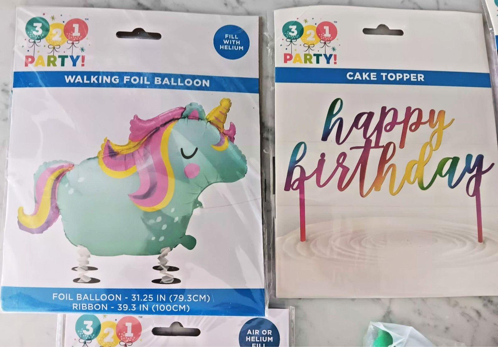 321 Party! Birthday Balloons LED CAKE TOPPER, HATS, NOTE BOOKS lot of 6 NEW gallery