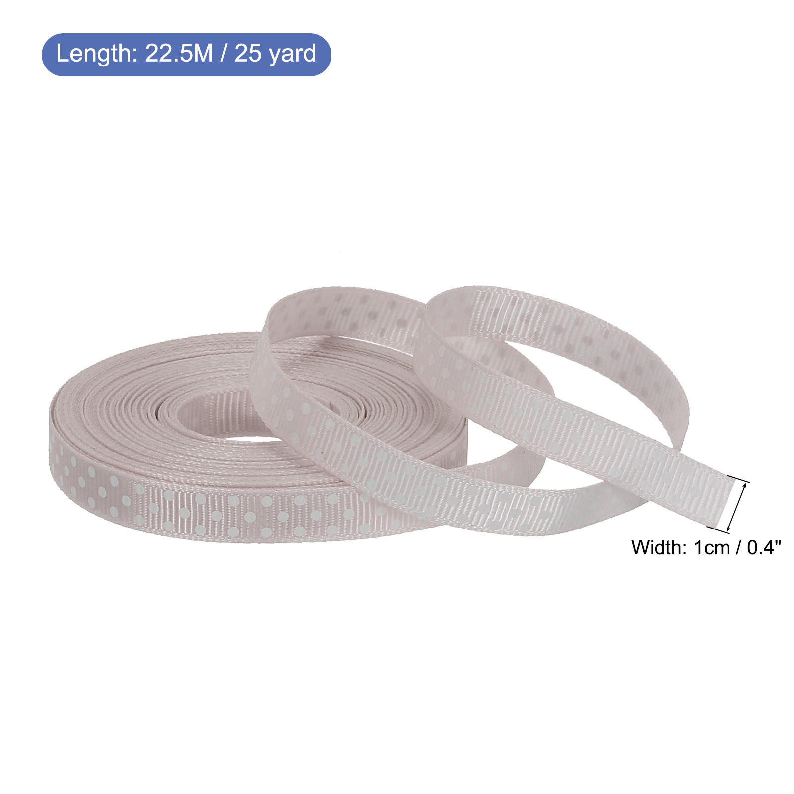 Grosgrain Ribbons 25 Yards 3/8 Inch Grey with White Dots Ribbon Bow Decoration gallery