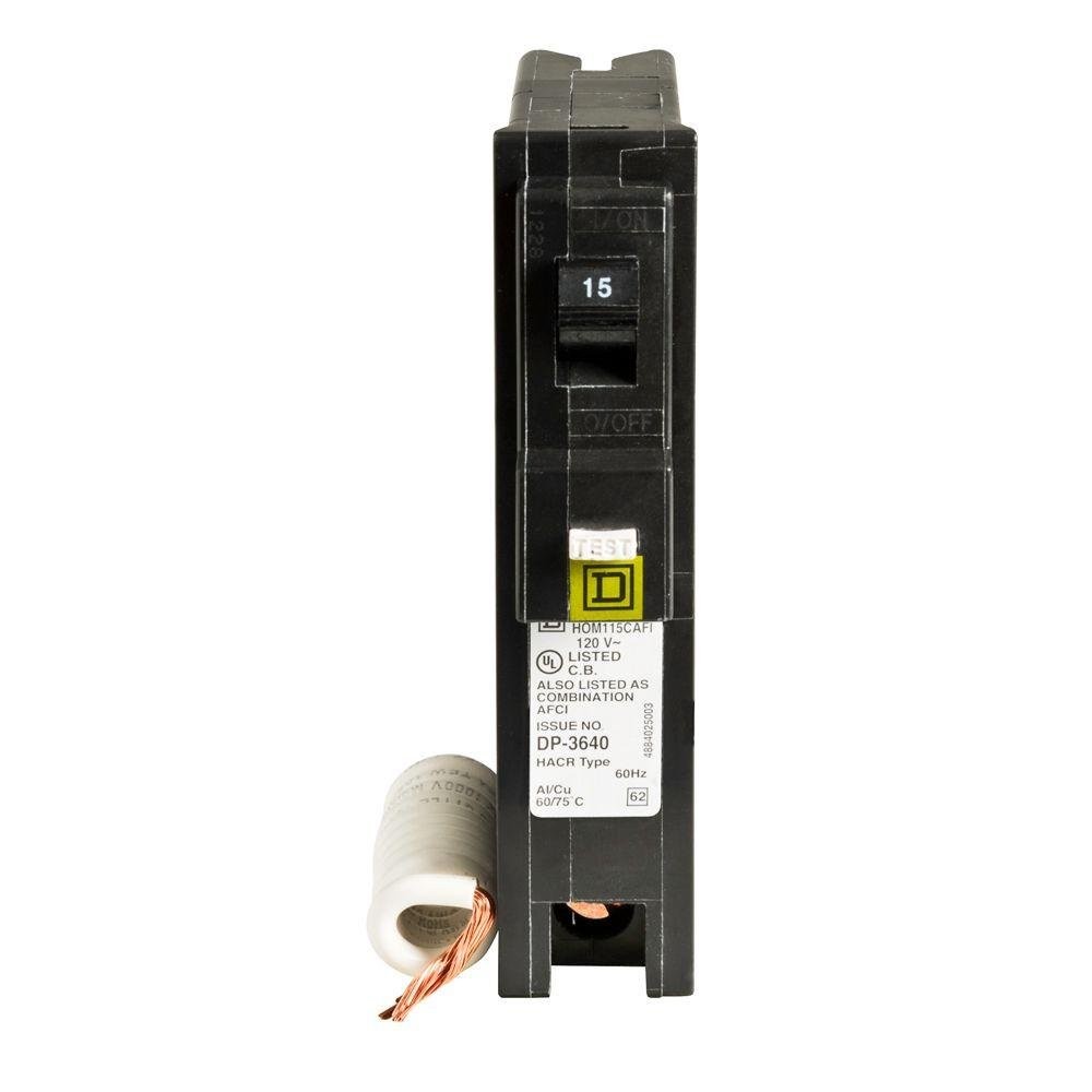 Square D HomeLine 15 amps Arc Fault/Plug In Single Pole Circuit Breaker gallery