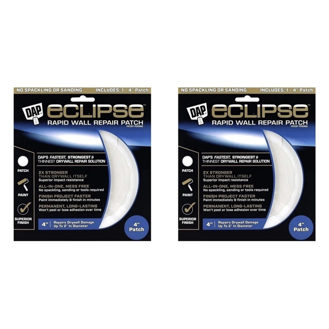 2 Pack DAP Eclipse Rapid Wall Repair Patch Includes 4 - 2" Patches (8 Total) NEW gallery