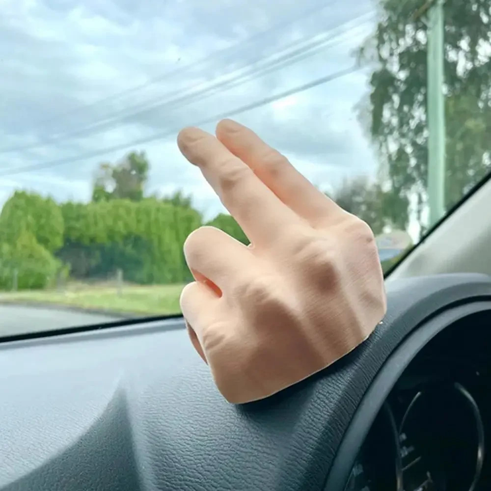 2 Finger Waving Hand for Car Dashboard Lazy Waver Funny Waves Hand Car Interior gallery