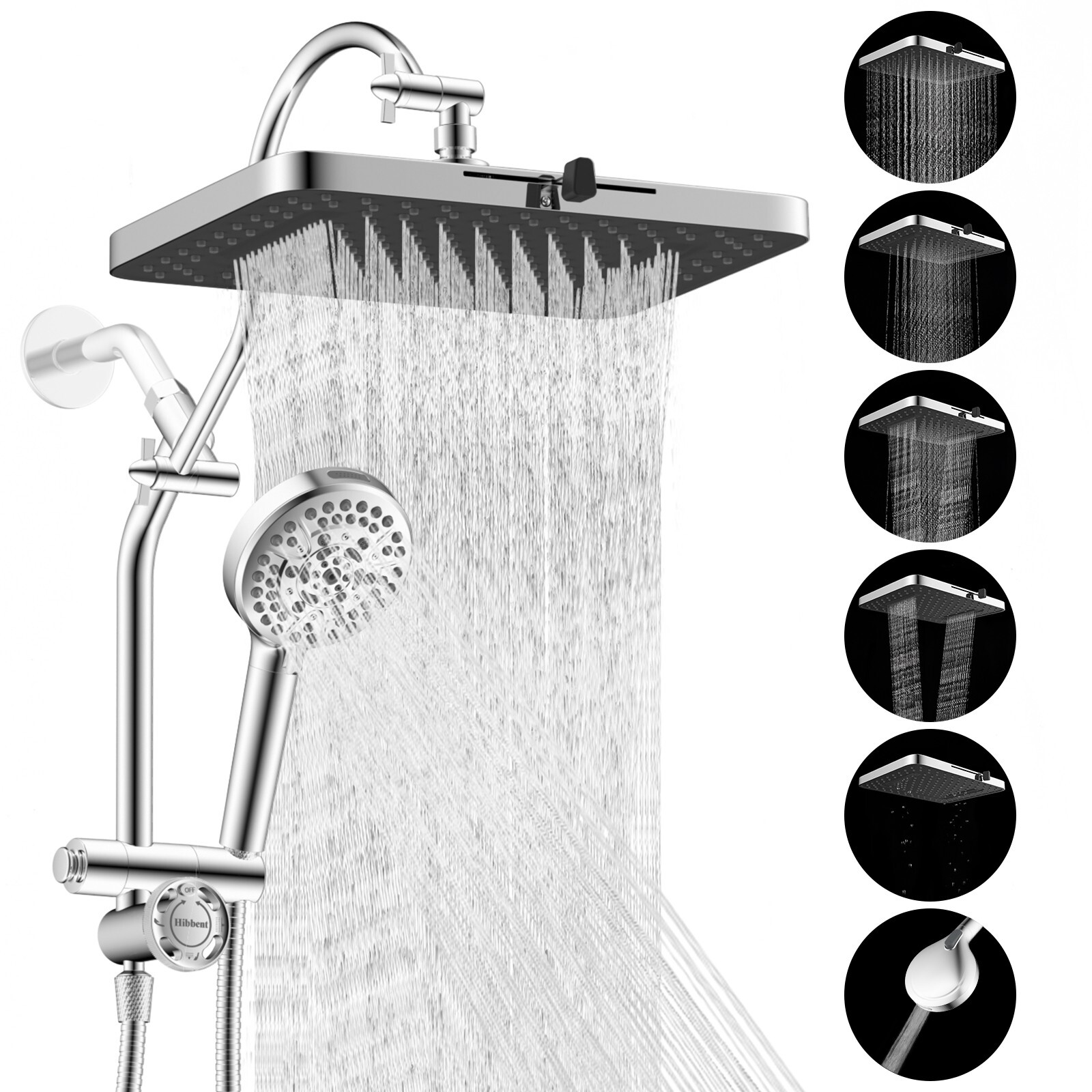13-Inch High Pressure Shower Head Combo Handheld Spray with Extension Shower Arm gallery