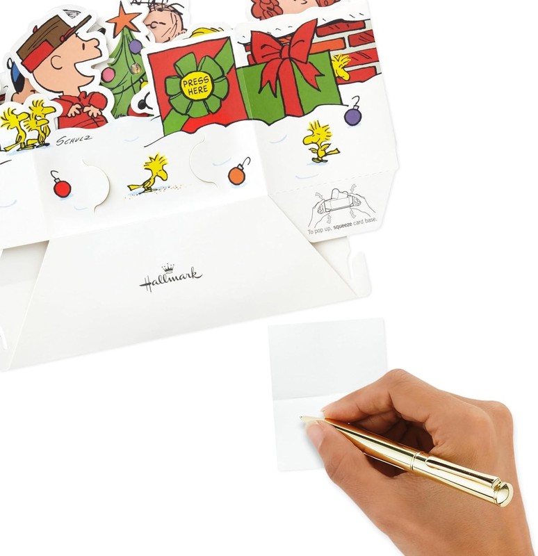 Paper Wonder Peanuts Displayable Pop Up Christmas Card with Light and Sound C... gallery