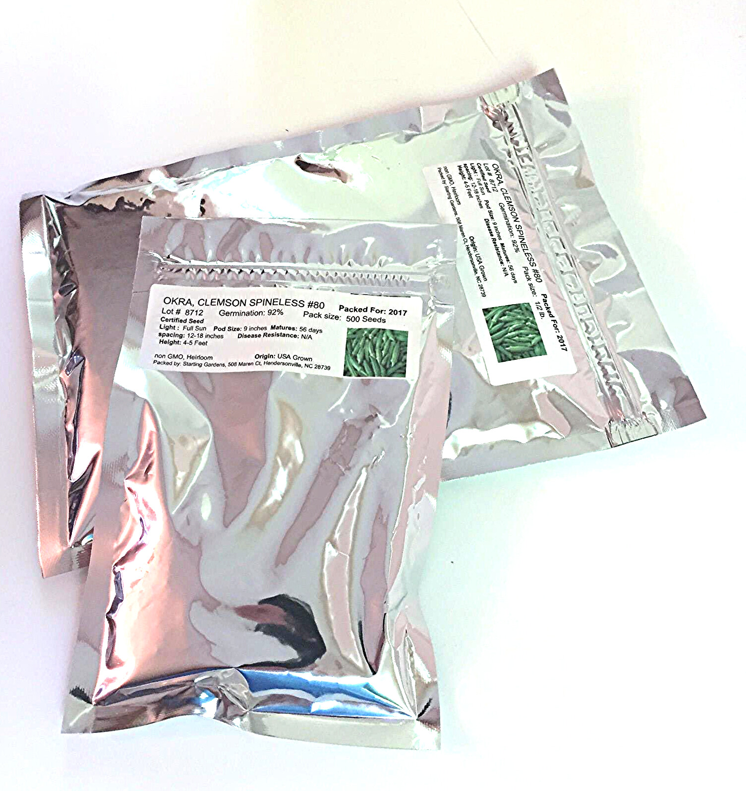 Blue Lake Pole Bean Seed, Packed in Resealable Foil Packaging, Heirloom, NON GMO gallery