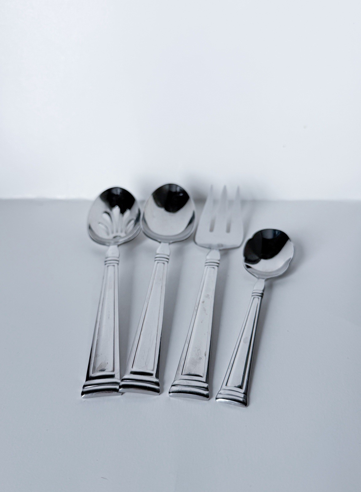 Lenox ESQUIRE Serving (4pc Set) Solid And Pierced Spoons Fork 18/10 Stainless gallery