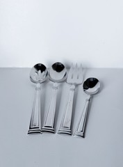 Lenox ESQUIRE Serving (4pc Set) Solid And Pierced Spoons Fork 18/10 Stainless