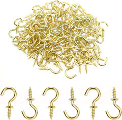 Mini Ceiling Screw Hooks, 200 Pieces 1/2 Inch Cup Hooks Screw-In Hooks