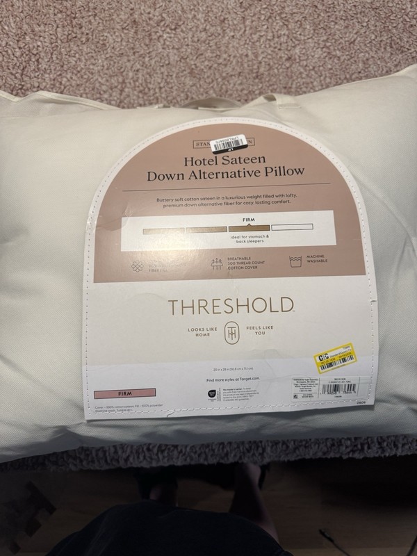 Threshold Hotel Sateen Down Alternative Firm Pillow Standard/Queen 20x28in 300TC gallery