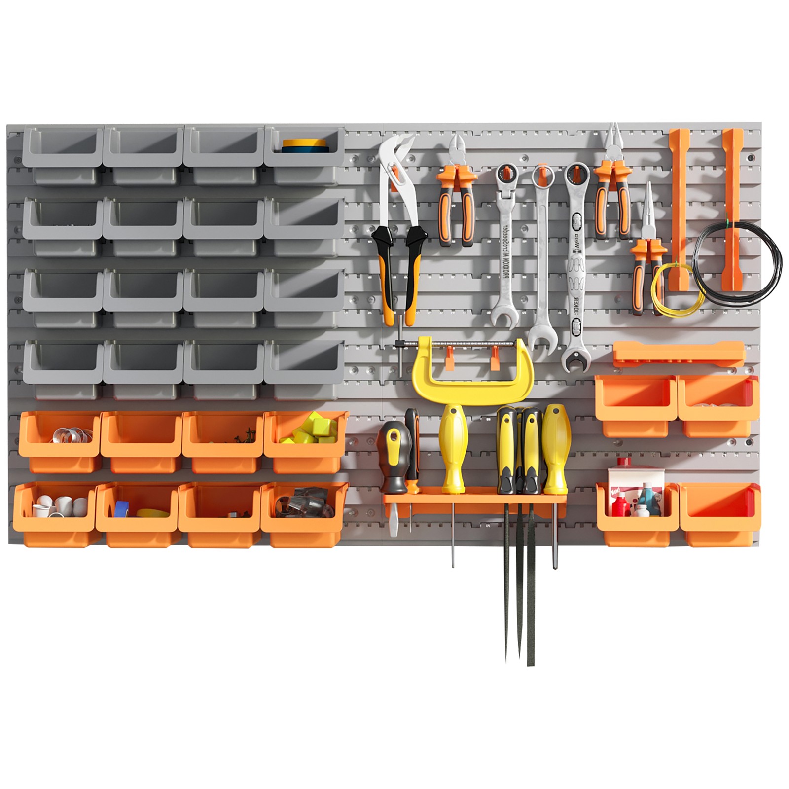 Tool Organization Rack w/ Peg boards & Hooks for Garage Workshop Wall Mounted gallery