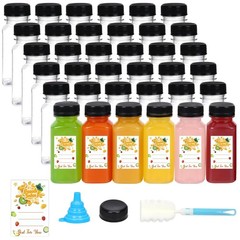 36 PCS 6 OZ Empty Plastic Juice Bottles Caps Clear Bulk Beverage Containers