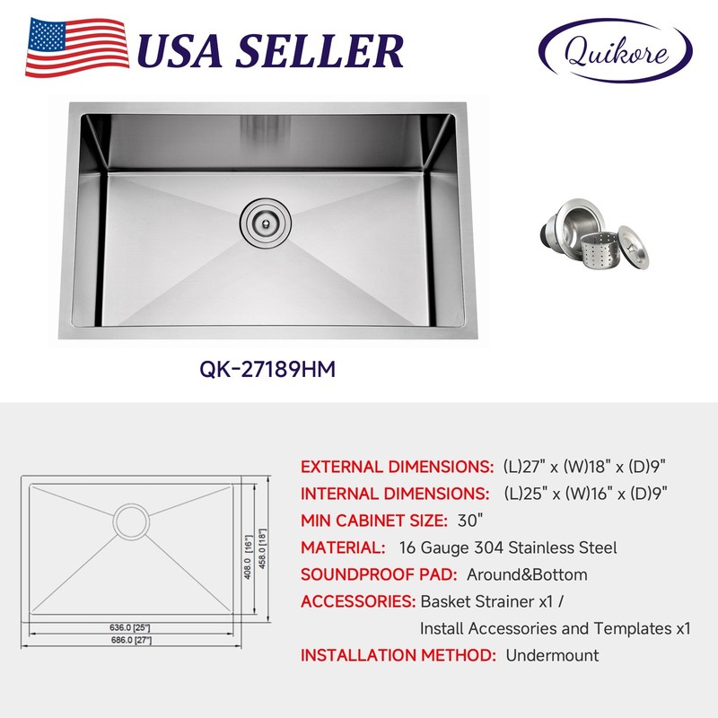 Quikore Rectangular Handmade Multiple Sizes & Colors & Styles Kitchen Sink gallery