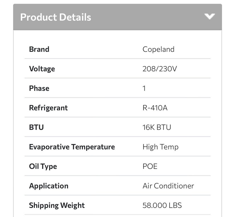 New Copeland ZP16K5E-PFV-800 Scroll Compressor 15,500 BTU R410A 1PH ZP16K5E-PFV gallery