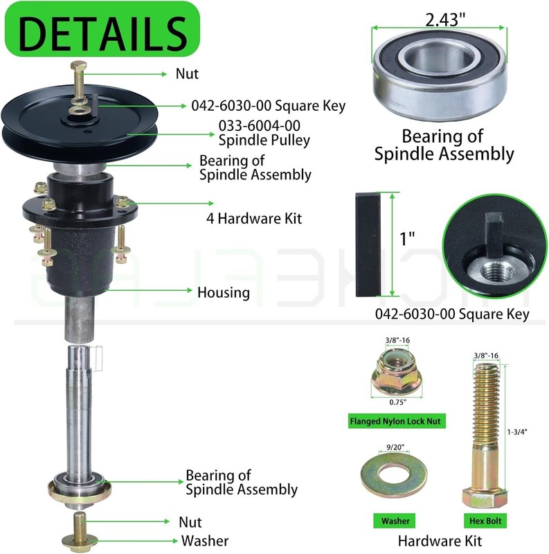 3 Pack 037-6015-50 Spindle Assembly with 033-6004-00 Pulley for Bad Boy ZT gallery