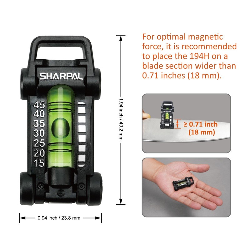 SHARPAL HOLDBUBBLE & ANGLE PYRAMID Whetstone Knife Blade Sharpener Angle Guide gallery