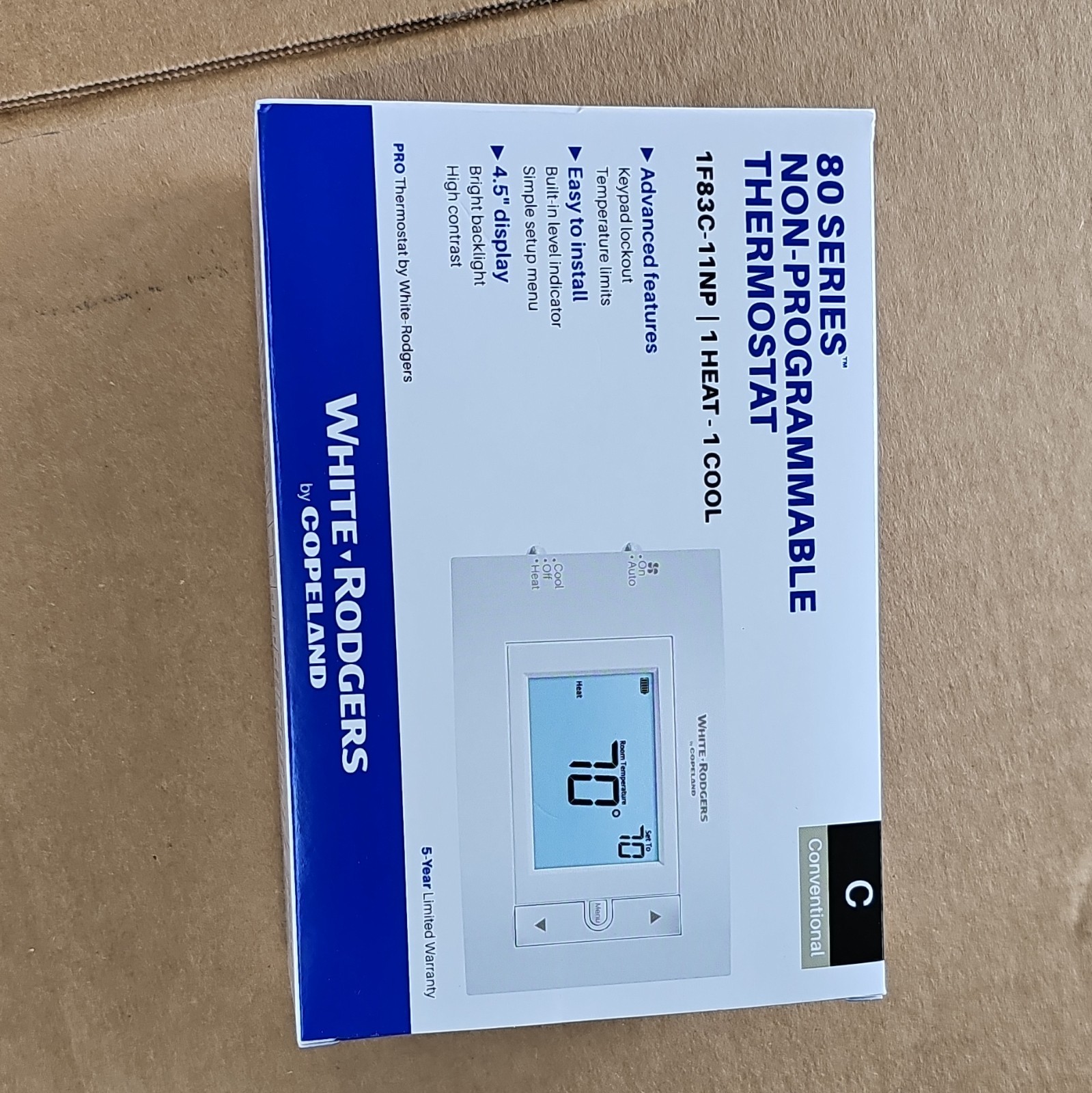 Emerson 1F83C-11NP 80 Series Non-Programmable Thermostat, 1Heat-1Cool gallery