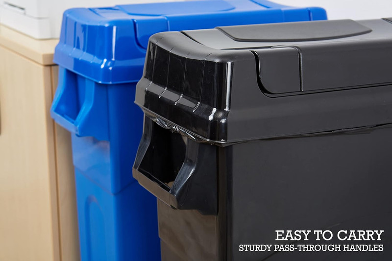 United Solutions Highboy Waste Container with Swing Lid, 23 Gallon, Space Saving gallery