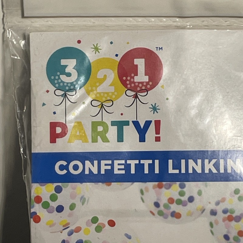 321 Party! 12” Confetti Linking Balloons Includes 15 Balloons New gallery