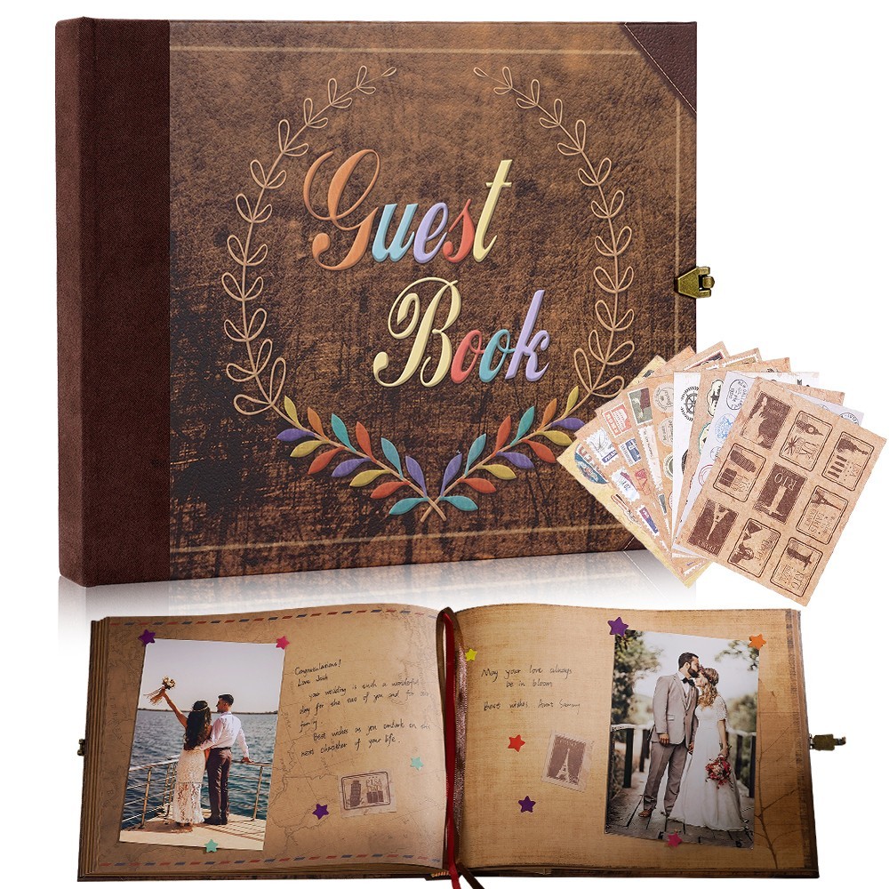124-Page Wedding Guest Book Multipurpose Memory Book DIY Photo Album for Wedding gallery