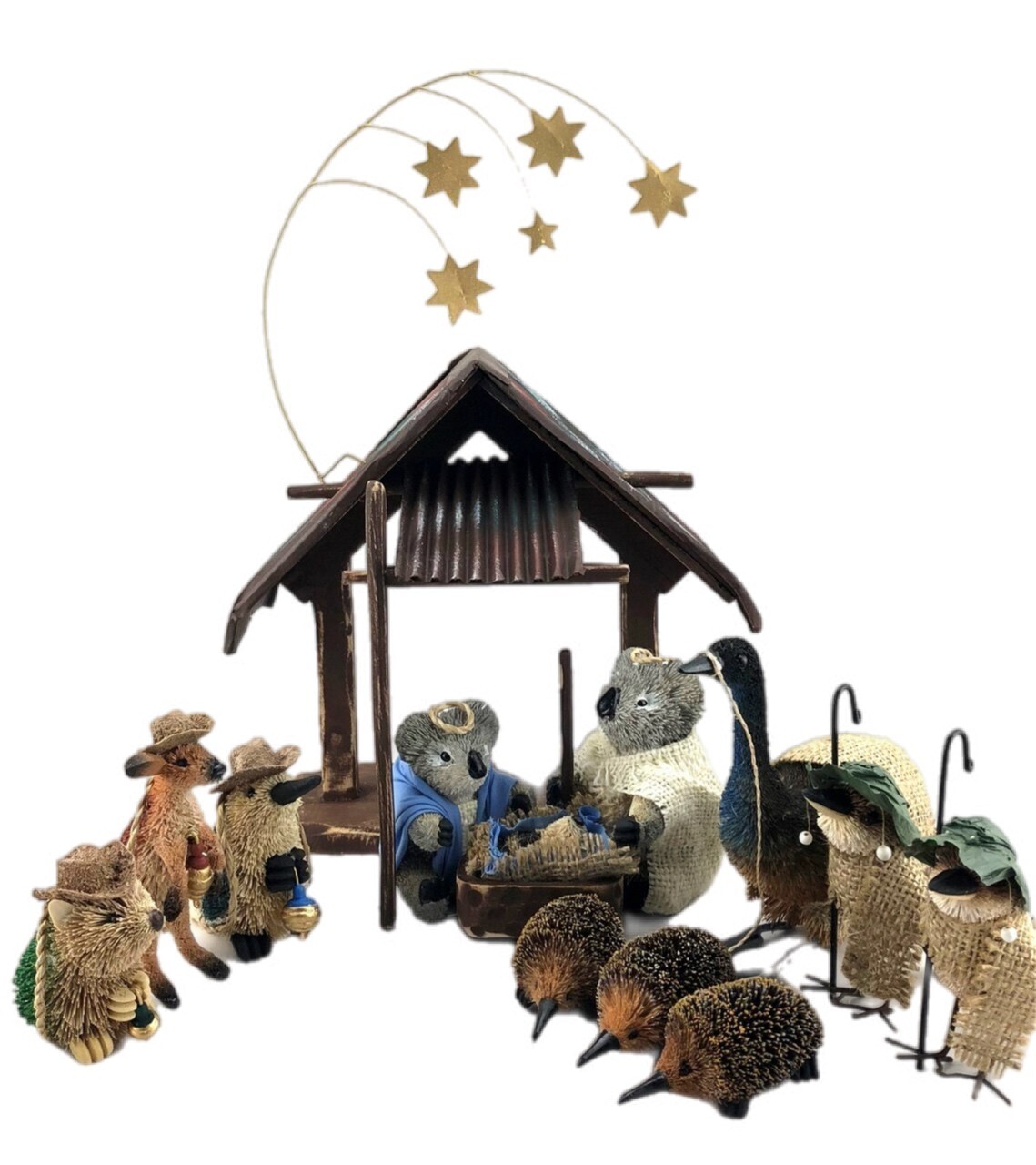 AUSTRALIAN NATIVITY SCENE Christmas Handmade Decoration Animal Wildlife Bristle gallery