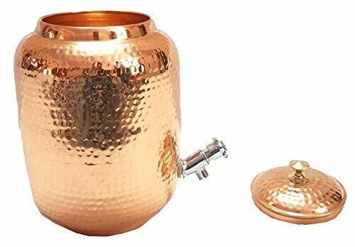 Hammered Copper Water Dispenser Matka Water Drinking Storage Pitchers 4/8/12/16L gallery