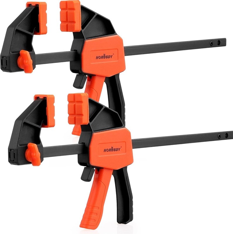 Quick-Adjust 6in Bar Clamps - 2 Pack with 75 lbs Load Capacity for Woodwork gallery