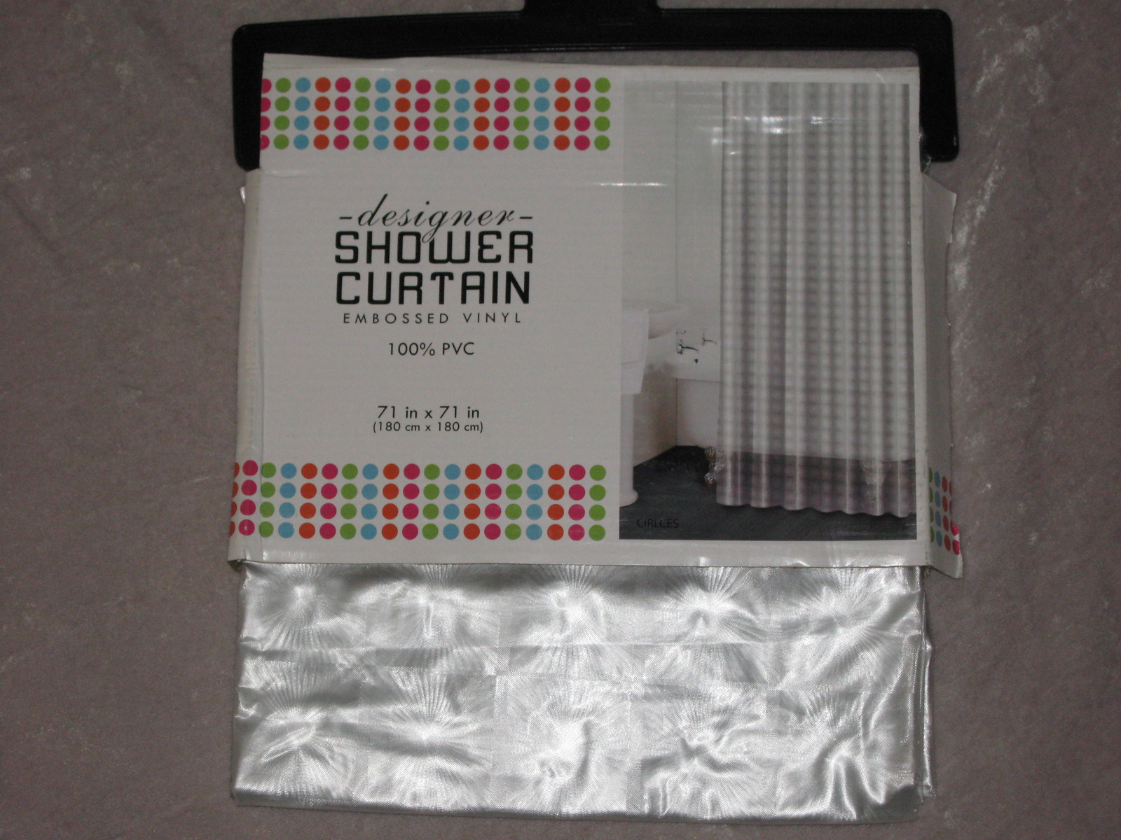 Designer Embossed Vinyl Shower Curtain 100% PVC Waterproof Bath NEW! gallery