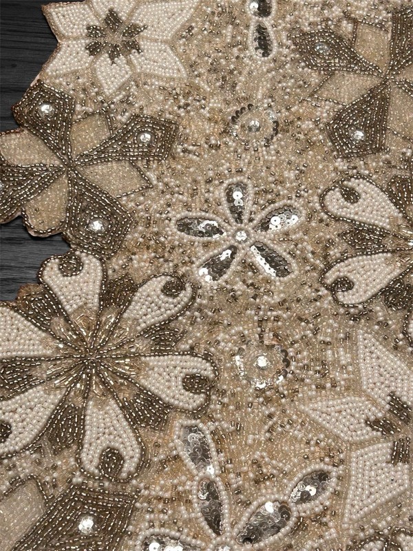 Snowflake Beaded Table Runner Holiday Christmas Decor 13x35 NEW With Tags gallery