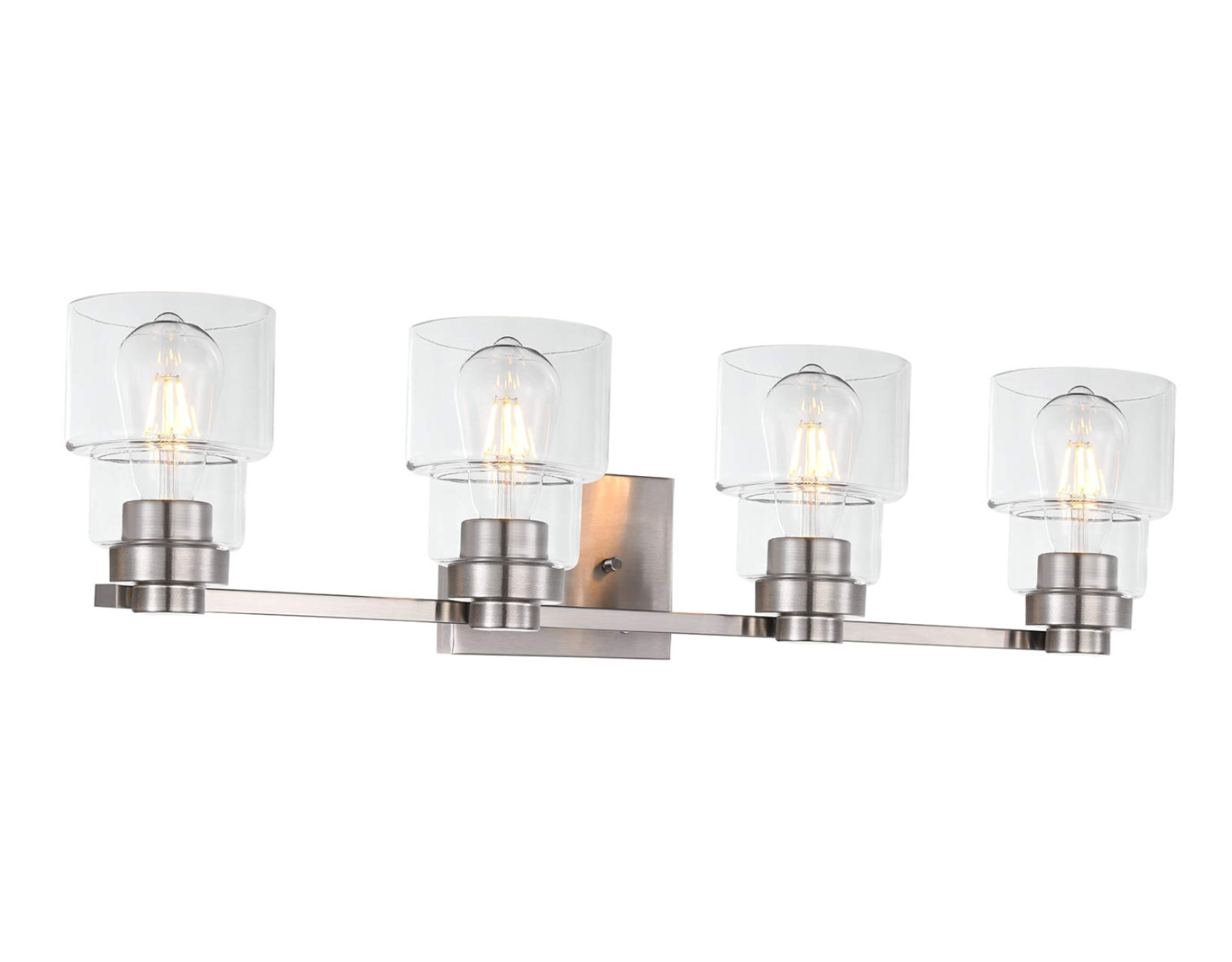 VELLA 4 Light Bathroom Vanity Lights, Silver, Install Facing Up or Down, 33"W gallery