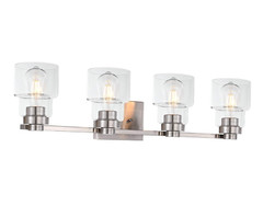 VELLA 4 Light Bathroom Vanity Lights, Silver, Install Facing Up or Down, 33″W