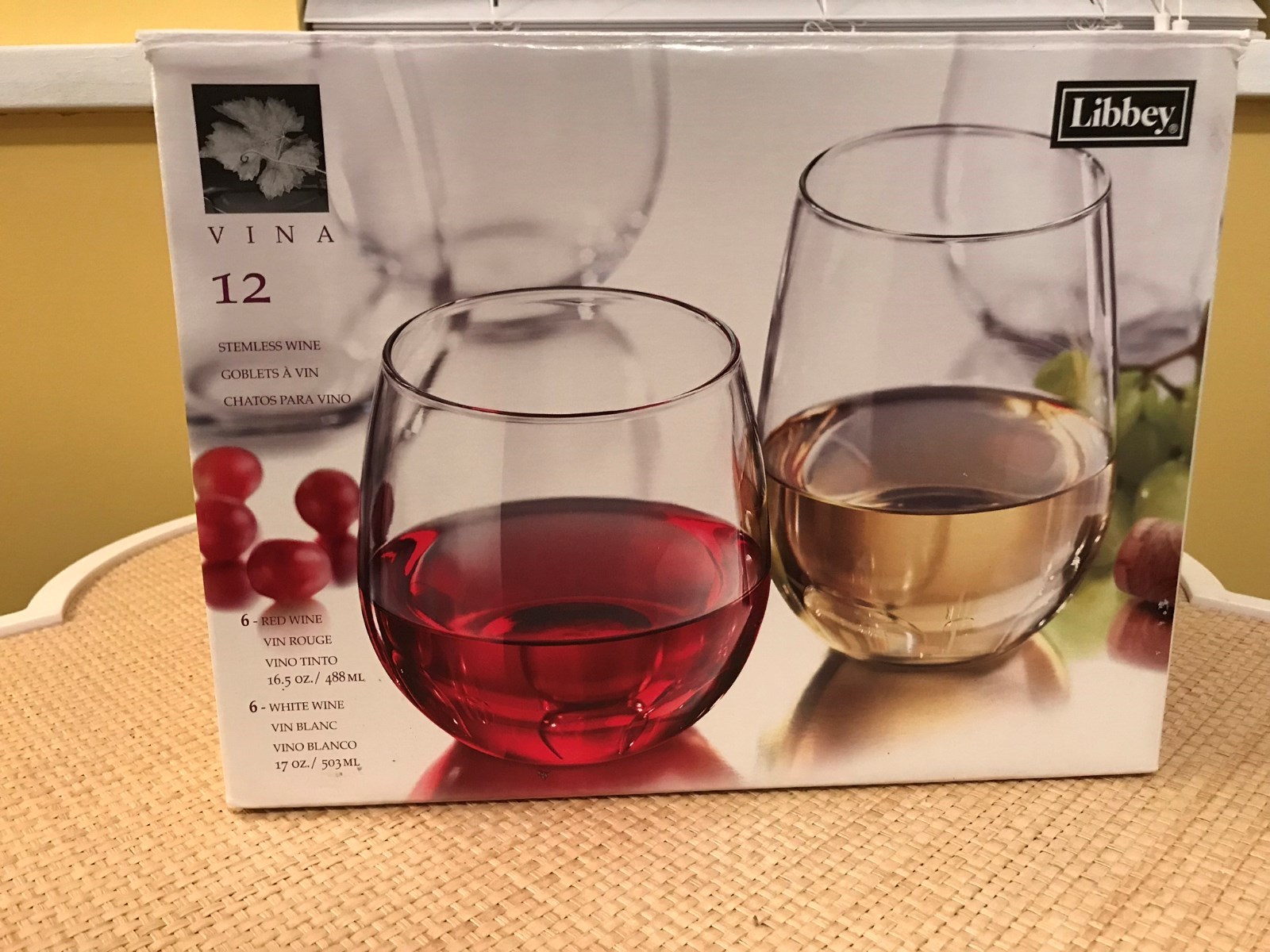 Libbey Vina Stemless Wine Glasses for Red and White Wines, Set of 11 NEW gallery