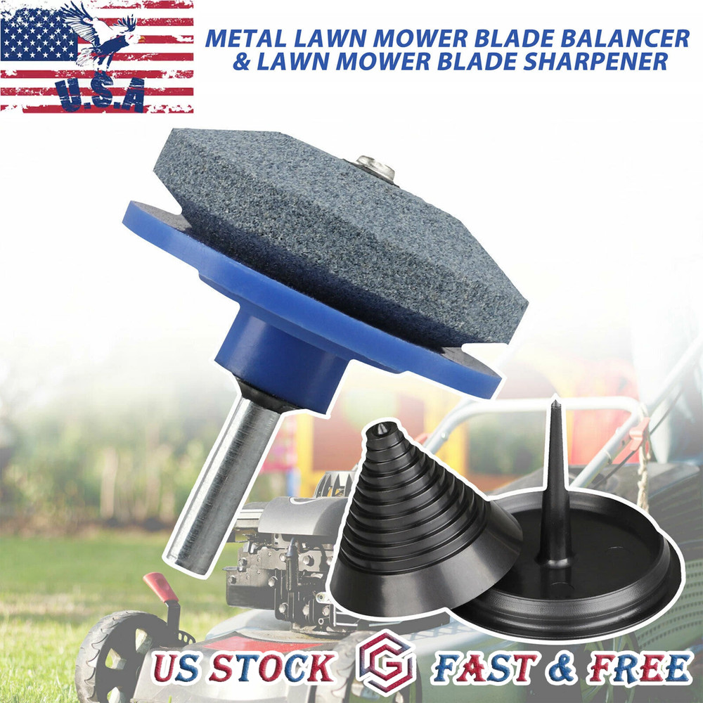 Mower Blade Balancer & Sharpener Set For Lawn Mower Tractor Garden Tools KD