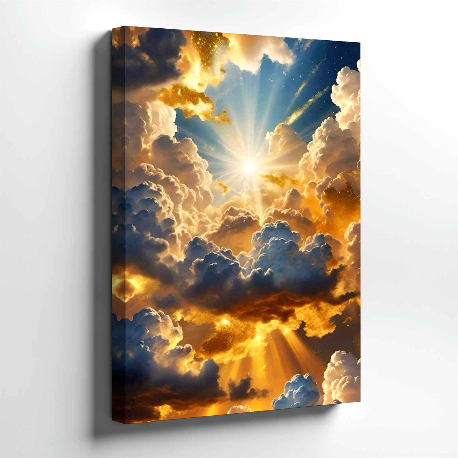 Wall Art Heavenly Cloudscape Sun Rays Sky Canvas Print Golden Dramatic Decor gallery