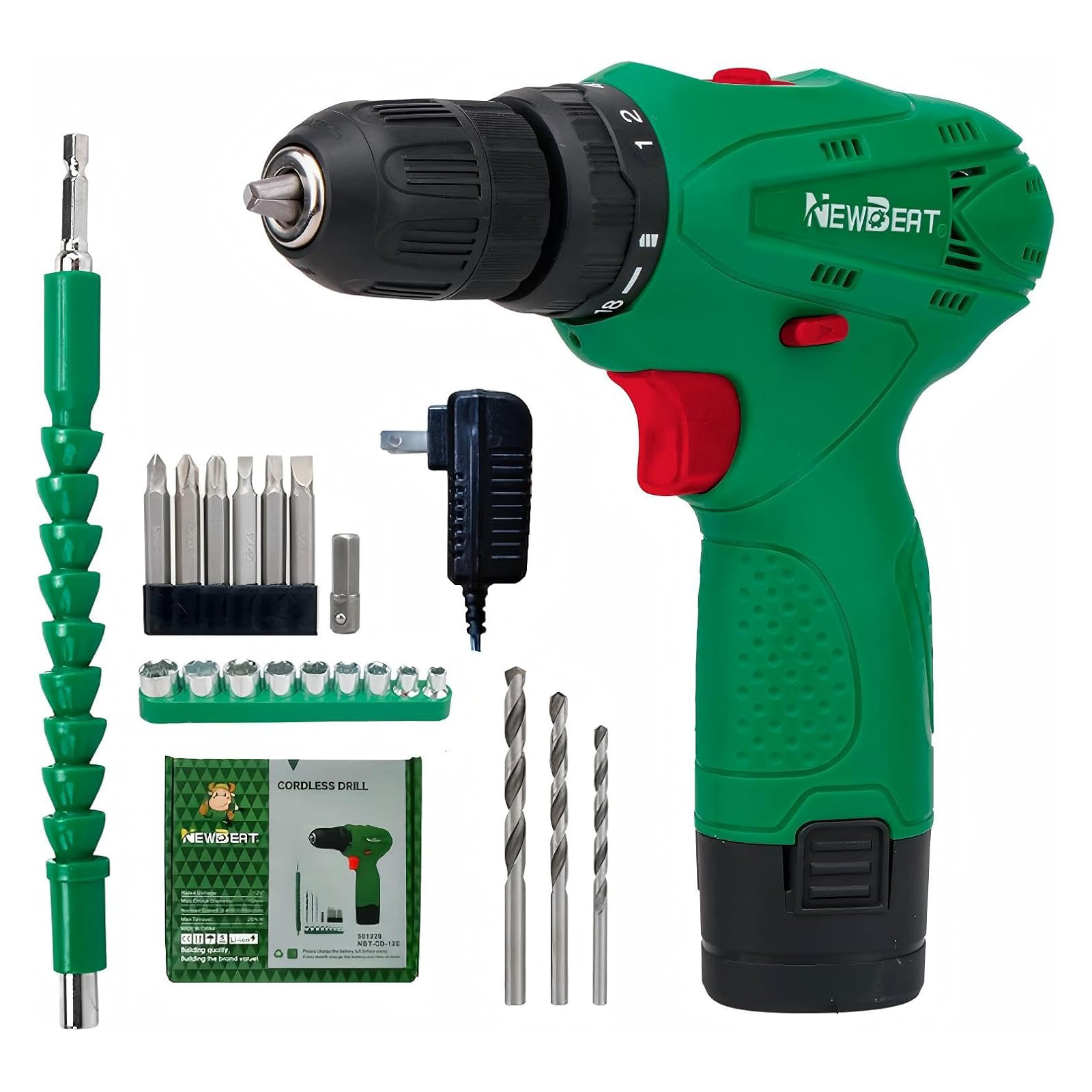 Portable 12V Cordless Drill Driver Electric Screwdriver Handheld Tool Set gallery