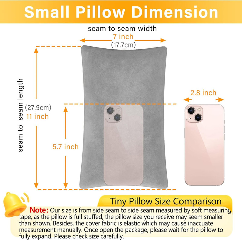 2 Pack Small Pillow, Memory Foam Mini Pillow 11 X 7 Inches for , Sleeping, Nap a gallery