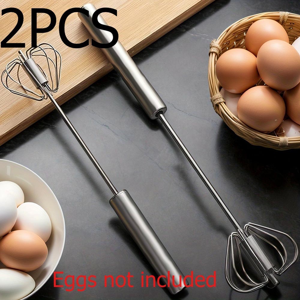 Stainless Steel Semi-Automatic Egg Whisk, Manual Handheld Mixer for Kitchen gallery