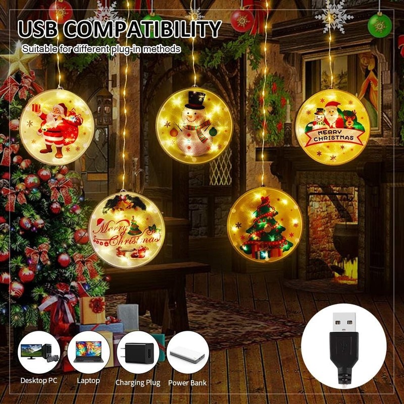 Christmas String Lights LED Decorative Novelty Hanging 3D Light Warm White 9.8FT gallery