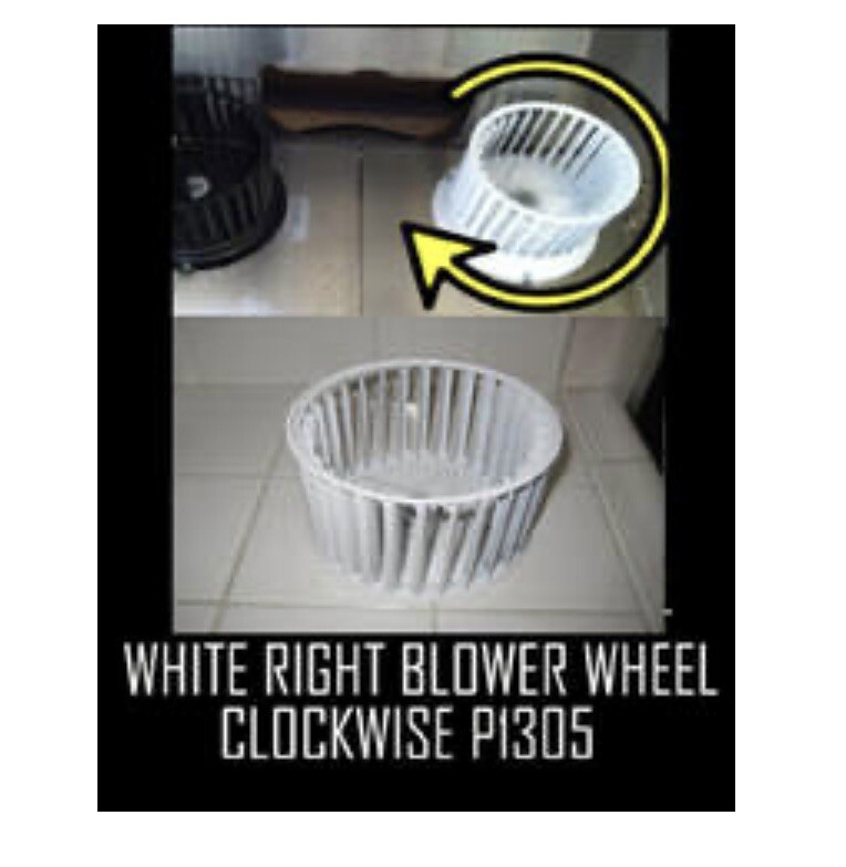 RIGHT BLOWER WHEEL (WHITE) CLOCKWISE SPINNING P1305 OEM Parts gallery