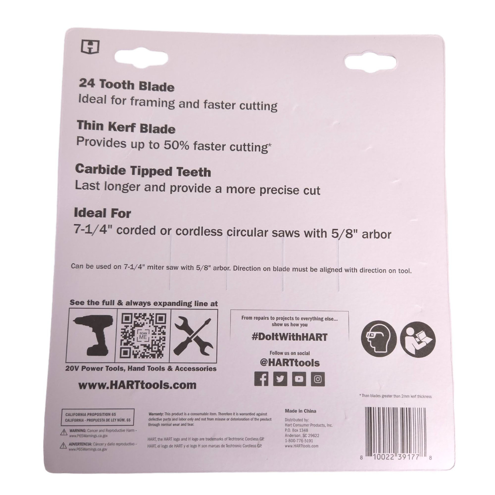 HART 7 1/4 inch 24 Tooth Circular Saw Blade, Carbide Tipped Teeth gallery