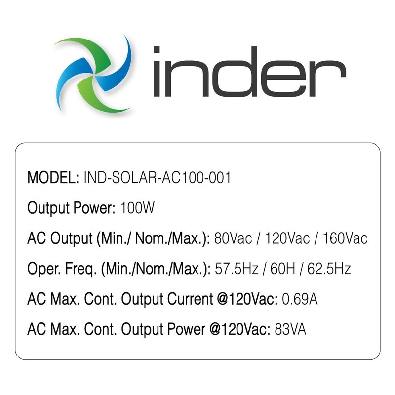 [INDER] Solar Panel Plug and Play: 100W 120V AC with micro inverter Kit Solar gallery