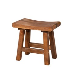 Rustic Old Pine Wooden Stool Bench Side Table Farmhouse Bedside Table 18.5″ H