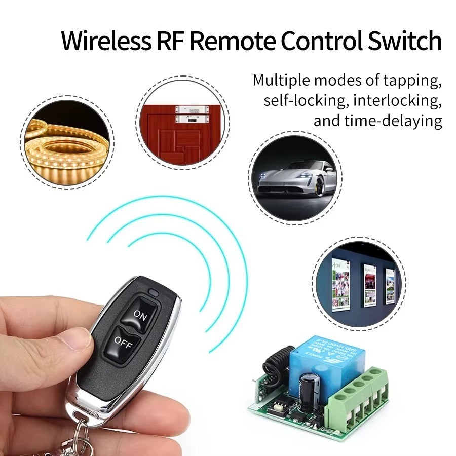 433MHz Wireless Remote Switch DC 12V 1CH RF Relay & 2CH Transmitter Door Lock gallery