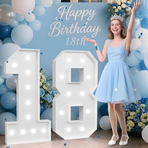 18 Light Up Marquee Number Sign for 18th Birthday Party Decor gallery