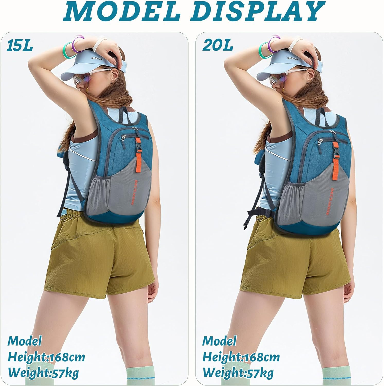 20L Small Hiking Backpack for Men Women Foldable Packable Back Pack Ultralight H 5