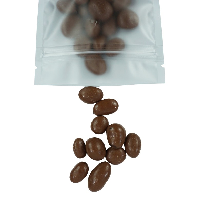White Poly Plastic Zipper Bags with Window Candy Packaging Bags Heat Sealing gallery