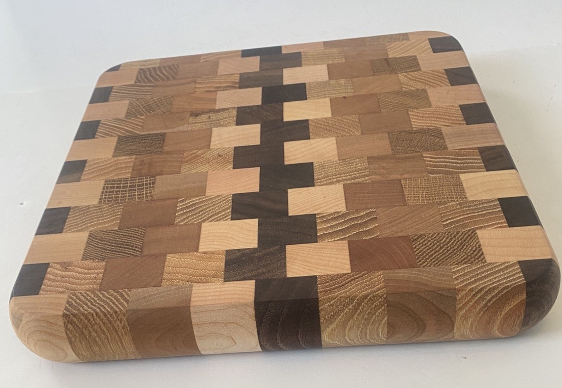 Handcrafted ~Mixed Hardwood Williamsburg ~ Cutting Board Charcuterieboard ~ 9X9 gallery